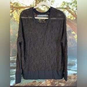 Raquel Allegra Sheer Lace Pull Over Shirt